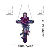 Religious Purple Cross Acrylic Bedroom Study Wall Waterproof And Hard-wearing Hanging Piece Pendant Decorations